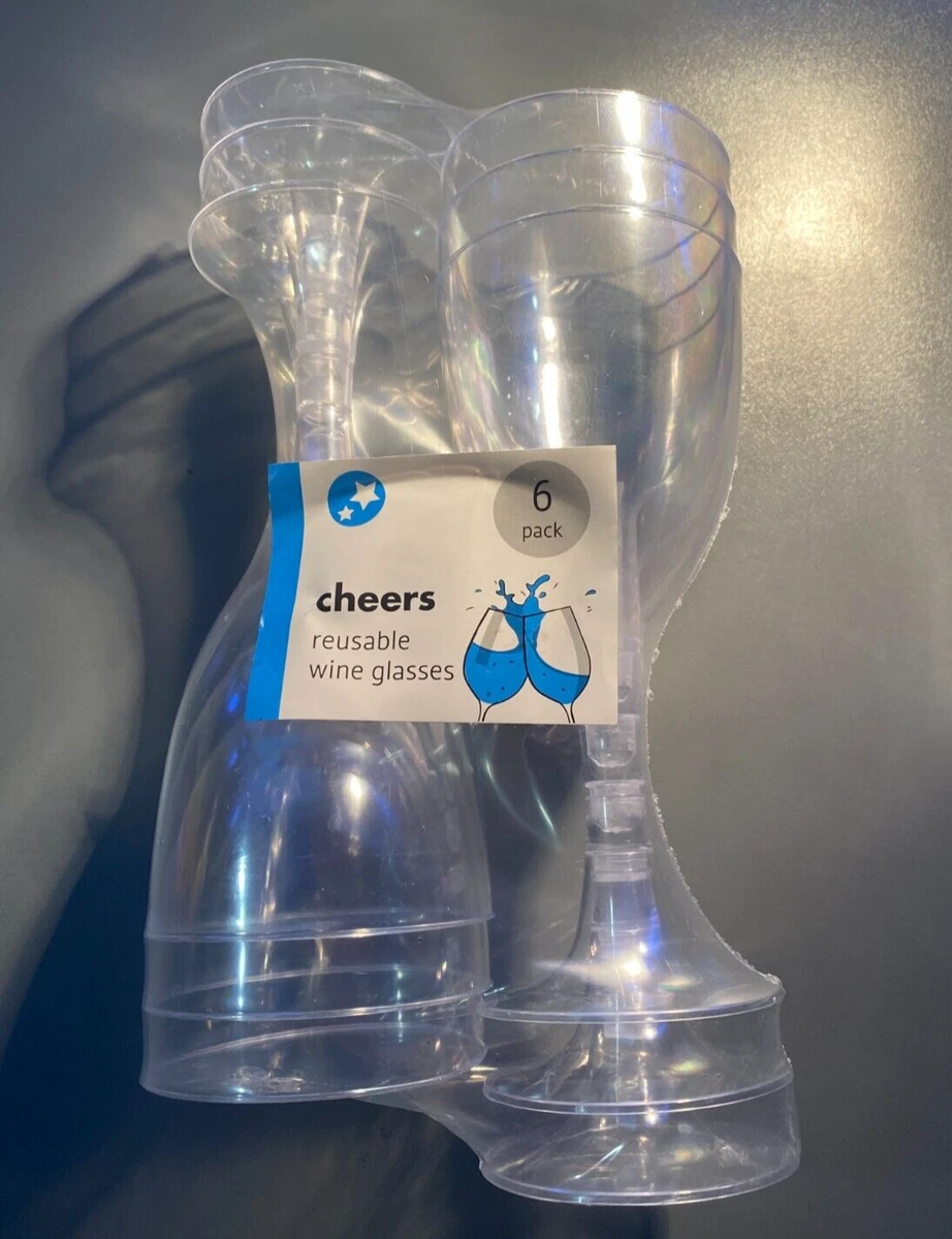 X6 Clear Plastic Wine Glasses