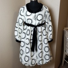 Yvonne La Fleur Velvet Trim Black White Jacket Snap Front Size Medium M