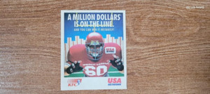 1991 WORLD LEAGUE USA Network Football Schedule NFL AFL Scratch Off $-MINT-RARE!