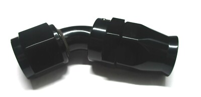 10 an  45 Deg Swivel hose end for use w/ TEF ptfe hose Show Polished Black  Alum