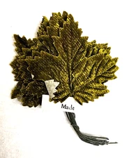 12 Vintage Velvet Millinery Corsage Leaves 2" w 1 3/4 "L Never Used Bundle Japan