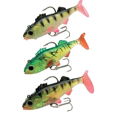 BEHR 3 Stk Barsch Gummifische Softbaits Raubfisch Angel Köder Hecht Zander Kunstköder