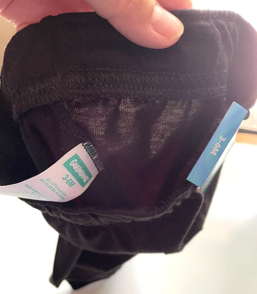 Pantalones Jogger Jersey Unisex Garanimals Talla 3-6 Meses Negros Ligeros Verano Foto 3 de 4