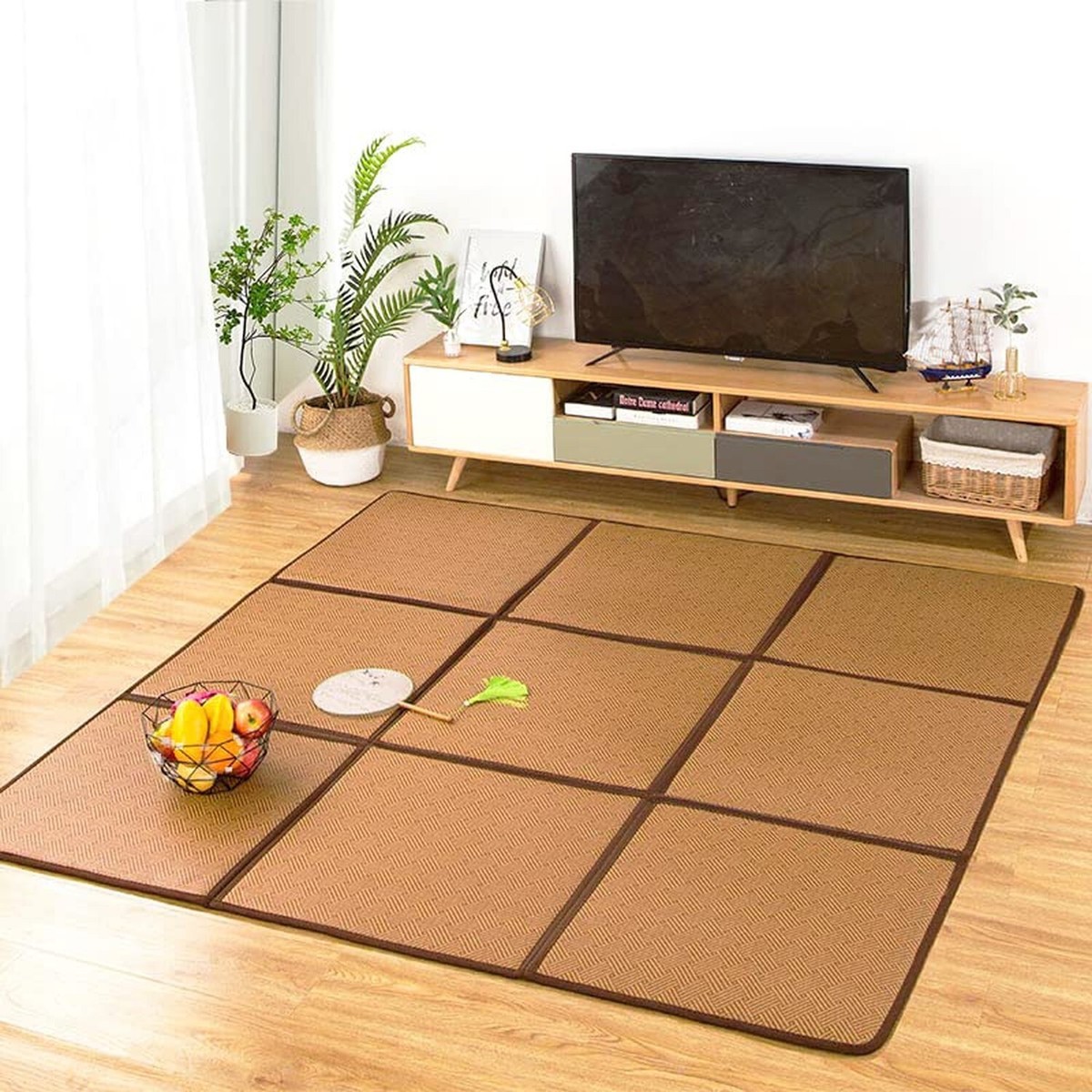 Nisorpa 71'' x 71'' Japanese Rug Tatami Rug Mat 0.47'' Thick