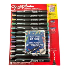 Sharpie- Water-Based, Acrylic Creative Markers Bullet Tip- 12 CT NEW