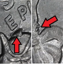 2021-P Washington Crossing Delaware Multiple Die Chips Hat Neck Error/Variety