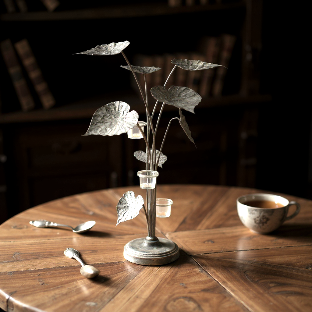 Flower Shaped Candelabra Candle Holder Silver Metal Home Art Deco Gift 74cm