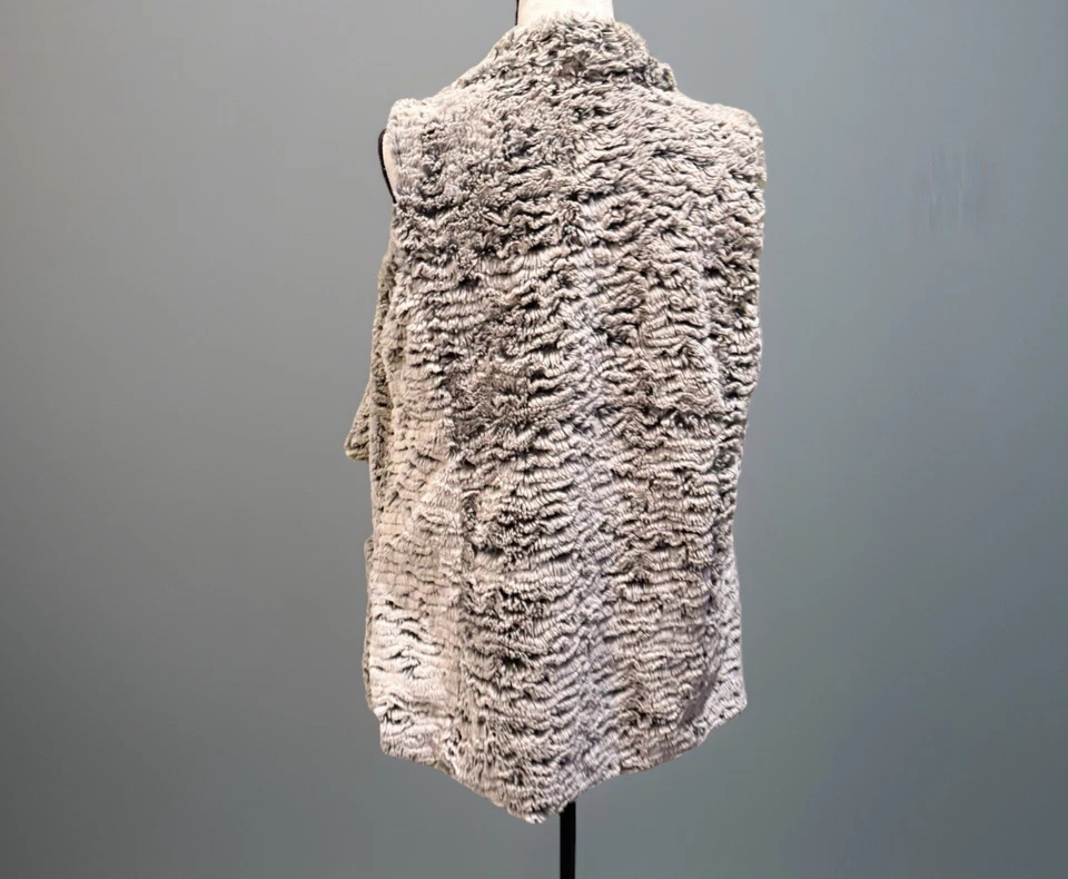 Chaqueta Chaleco Mujer Grande JOLT Piel Sintética Gris Con Bolsillos Frente Abierto Súper Suave Foto 4 de 4