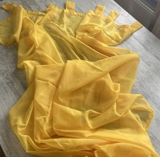 4 Stck. Organza Schlaufen Vorhänge Vorhang Gardine transparent gelb 140 x 245 cm