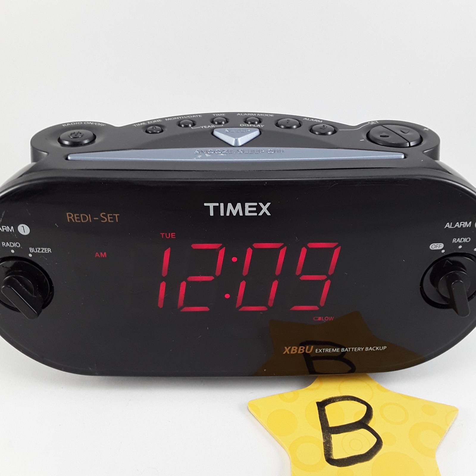 Tested, Timex XBBU Dual Alarm Clock Radio T715 AM/FM Redi-Set Big Red Display #B