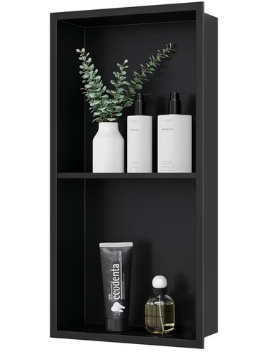 Qeke Stainless Steel Shower Niche 12" X 24", No Tile Needed Wall Niche Double...