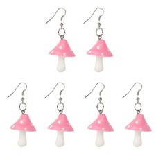 3 Pairs Creative Ear Pendants Eclectic Earrings Mushroom Earinngs