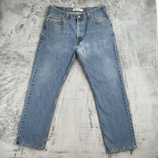 Vintage Levi  s 505 Jeans W36 L32 Mens Light Blue Regular Straight Fit Denim
