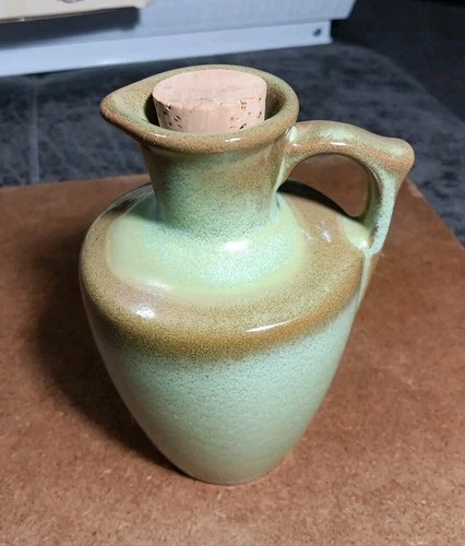 Vintage Frankoma Pottery #838 Jug Pitcher Green 5" Tall... Vase Vaz