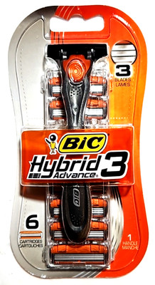 BIC Hybrid 3 Blades Advance w/6 Additional Cartridges~ NEW Old Stock 2011