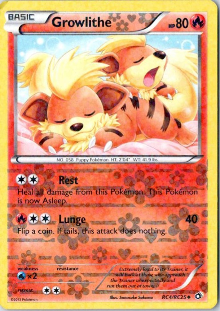 Growlithe RC4/RC25 Holofoil LTR Lightly Played