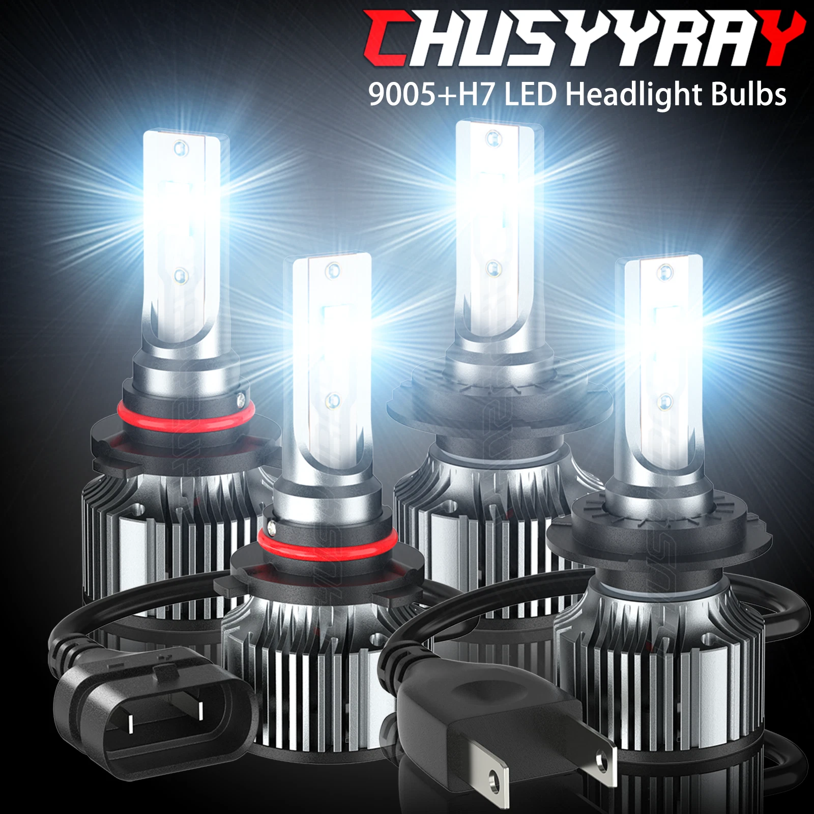 For Suzuki GSXR1000 2005-2006 9005+H7 LED Headlights Bulbs High Low Beam 6000K