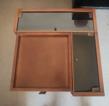 MOBILE BASSO COCKTAIL BAR LEGNO VETRO ANNI 70/80 CON ROTELLE OTTIME CONDIZIONI