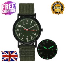 Men’s Military Leather Date  Analog Army Casual Dress Wrist Watches UK