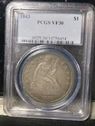 1843-P Liberty Seated Silver Dollar $1 PCGS VF35 165k Minted!