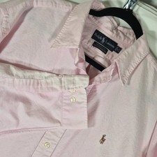 Ralph Lauren Yarmouth Oxford Shirt Mens 17 34/35 Pink Button Down Cotton