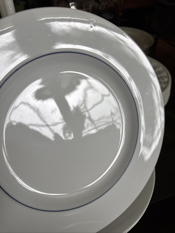 Crate & Barrel Epoch Blue Line - Dinner Plates 11", Set of 3 Kathleen Wells