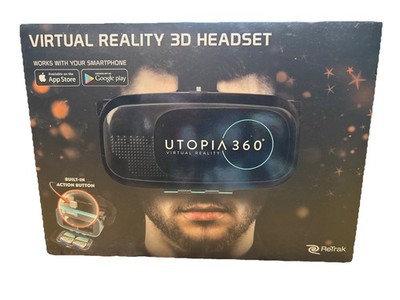 Utopia 360 Virtual Reality 3D Headset ReTrak Works With Smartphones New 