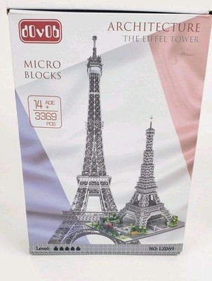 DOVOB TOYS ARCHITECTURE Eiffel Tower Micro Blocks 3369 Pieces No: LZ069 Used