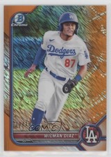 2022 Bowman Chrome Prospects Orange Shimmer Refractor 11/25 Wilman Diaz 0i6p