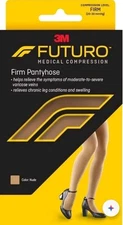 Futuro Firm Pantyhose Medical Compression Leg Swelling Relief Nude 1 Pair PLUS