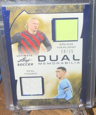 2022 Leaf Ultimate Soccer Dual SICK PATCHES Erling Haaland Phil Foden SP /25