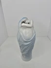Vintage VAN BRIGGLE Art Nouveau Lorelei White Blue Ceramic Vase Pottery Signed