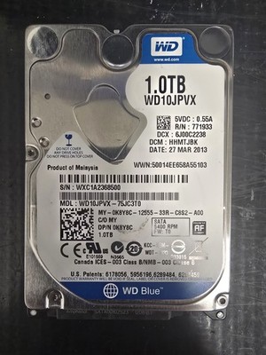 Western Digital Blue 1000GB 1TB Internal 2.5'' WD10JPVX HDD Tested Free Ship