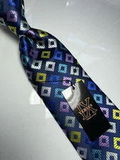 NWT VERSE 9 MULTI COLOR GEOMETRIC STYLE PRINT SILK DESIGNS NECK TIE & HANKY