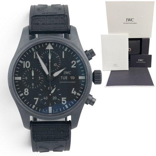 IWC Pilot Top Gun IW388106 Ceratanium Black Dial 41mm Automatic Watch BOX PAPERS