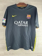 Camiseta deportiva Nike FC Barcelona 2013/14 tercera equipación para hombre grande negra parche de LaLiga auténtica