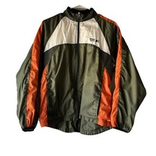 Vintage STARTER Windbreaker Jacket Boys L 14/16 Logo Starter 90s Y2K Green/Orang