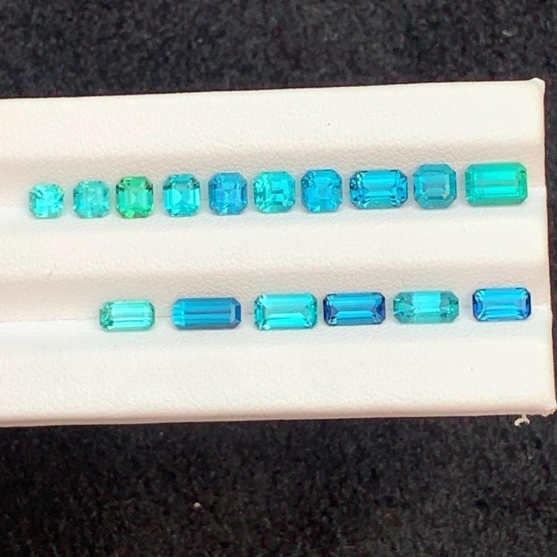 35 Ct 16 Pcs GIE Certified Natural Blue Paraiba Tourmaline Loose Gemstone Lot