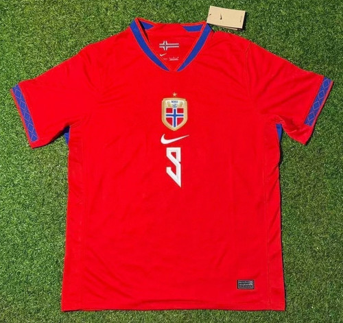 Erling Haaland #9 Norway Red Alternate Large Jersey