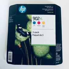 2028 Genuine HP 902XL Ink Cartridges High Yield Cyan Magenta Yellow 3PK T0A41BN