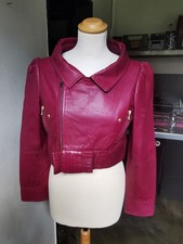 RED Valentino Echtlederjacke, bordeauxrot, Gr...