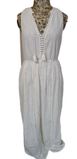 MADEWELL 1937 PIAZZA MAXI DRESS CREAM BOHEMIUM SLEEVELESS TASSEL ACCENTS SZ 6