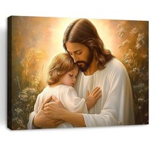 Jesus and Child Canvas Wall Art Print Painting Religious Home Decor Poster