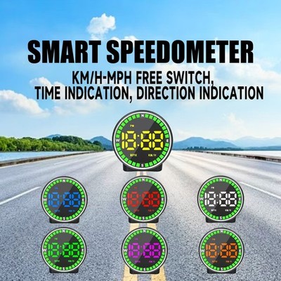 Auto Head Up Display Tacho mit KMH MPH 7 Farben LED Zeitenanzeige HUD