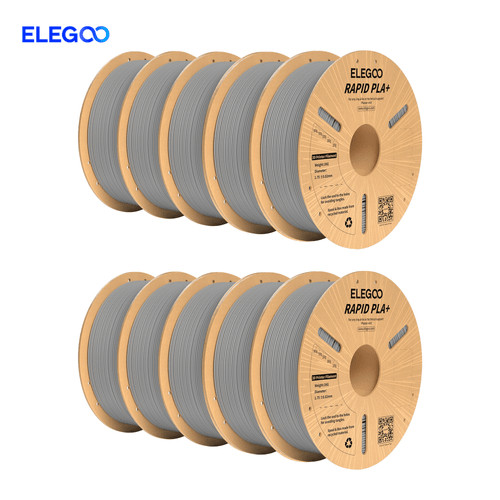 ELEGOO 10KG Grey RAPID PLA+ 3D Printer Filament 1.75mm for FDM 3D Printer