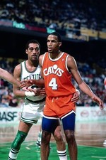 Ron Harper Cleveland Cavaliers posts up v Dennis Johnson Boston Ce- Old Photo