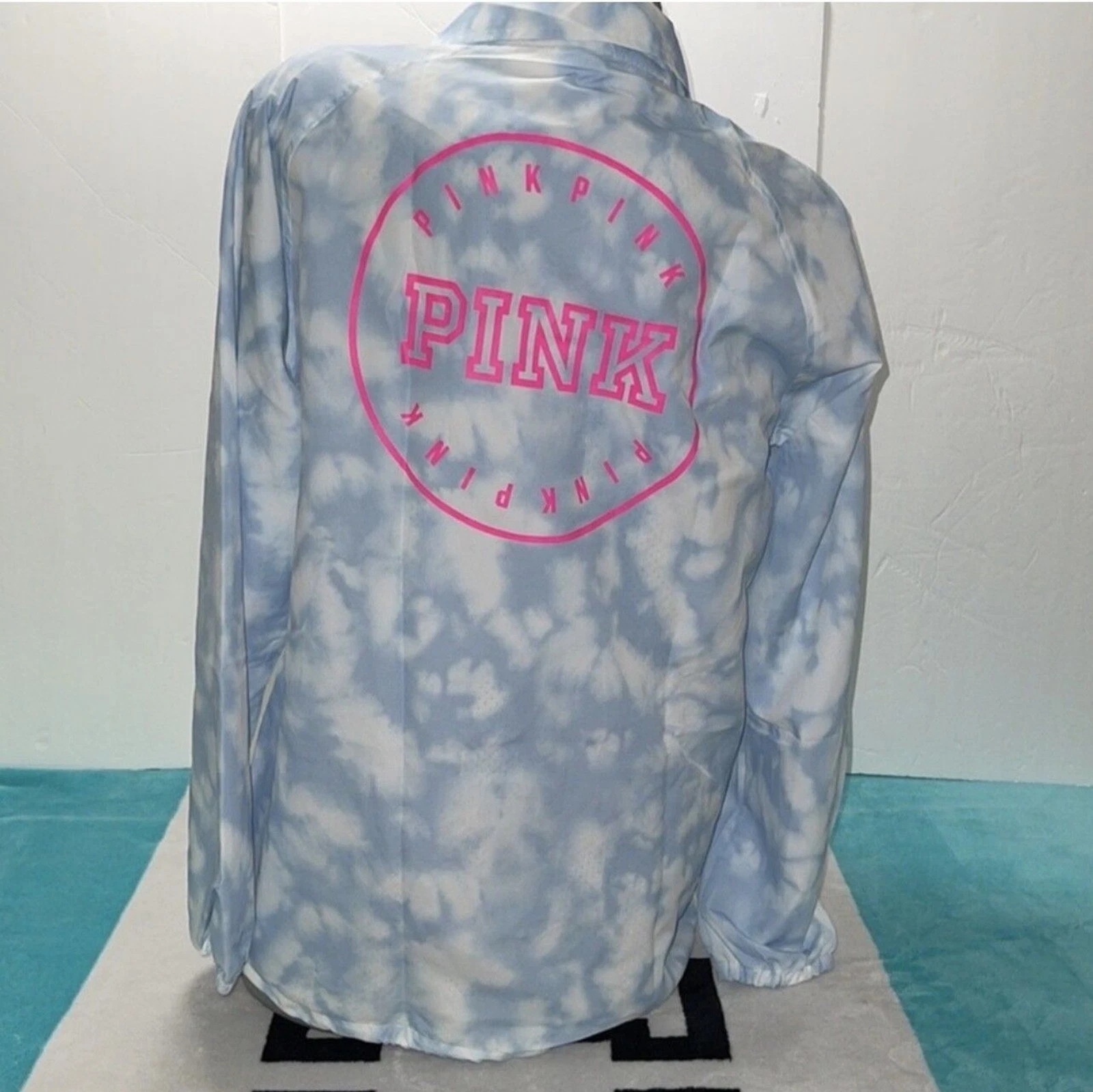 Victoria's secret Pink Snap Front Jacket Tunic Windbreaker Sz S/M & L. NWT