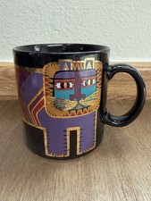 Taza de café/té vintage Laurel Burch colorida león tigre taza papel aluminio Japón * LEER*