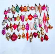 Vintage Retro Mercury Blown Glass Christmas Ornaments Shiny Brite Vtg Decoration