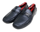Ermenegildo Zegna Italy Black Leather Monogram Penny Loafer EU 6.5 US 7.5 EEE — photo 4